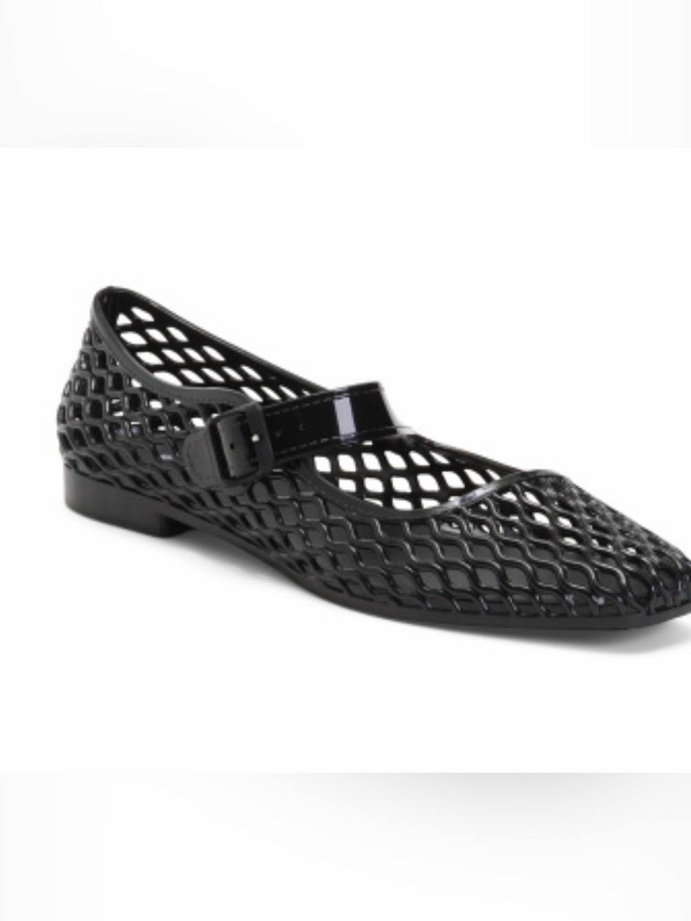 Rasolli Black Jelly Flats with Patented Lattice Upper